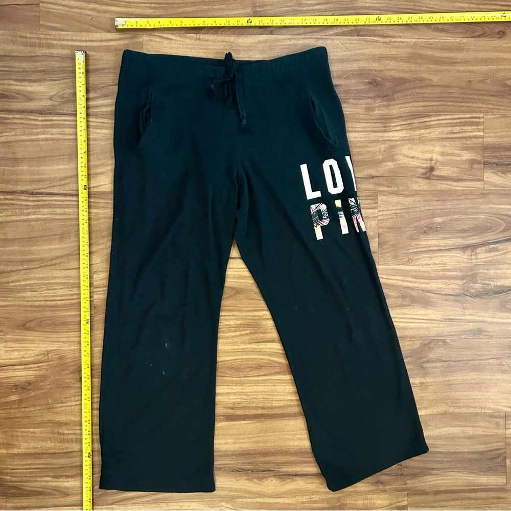 Victoria’s Secret Tropical Love Pink 2 piece set sweatsuit hoodie sweatpants - Picture 7 of 10